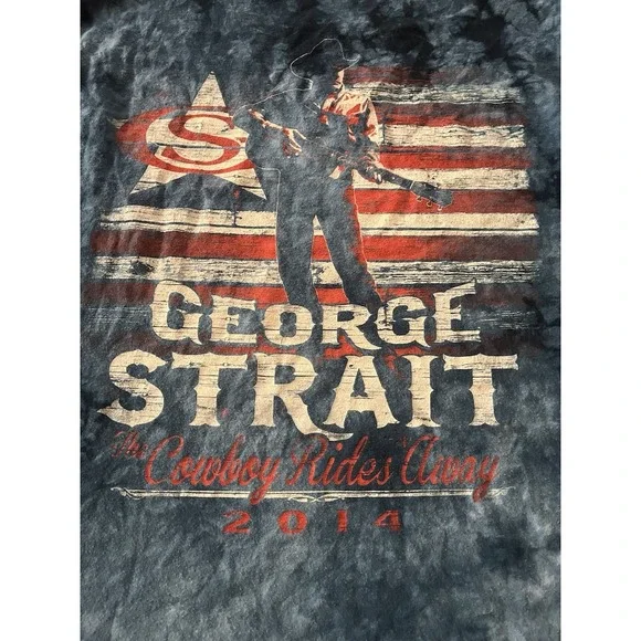 GEORGE STRAIT The Cowboy Rides Away 2014‎ Concert Distressed Tie-dye Large Shirt - Picture 6 of 8